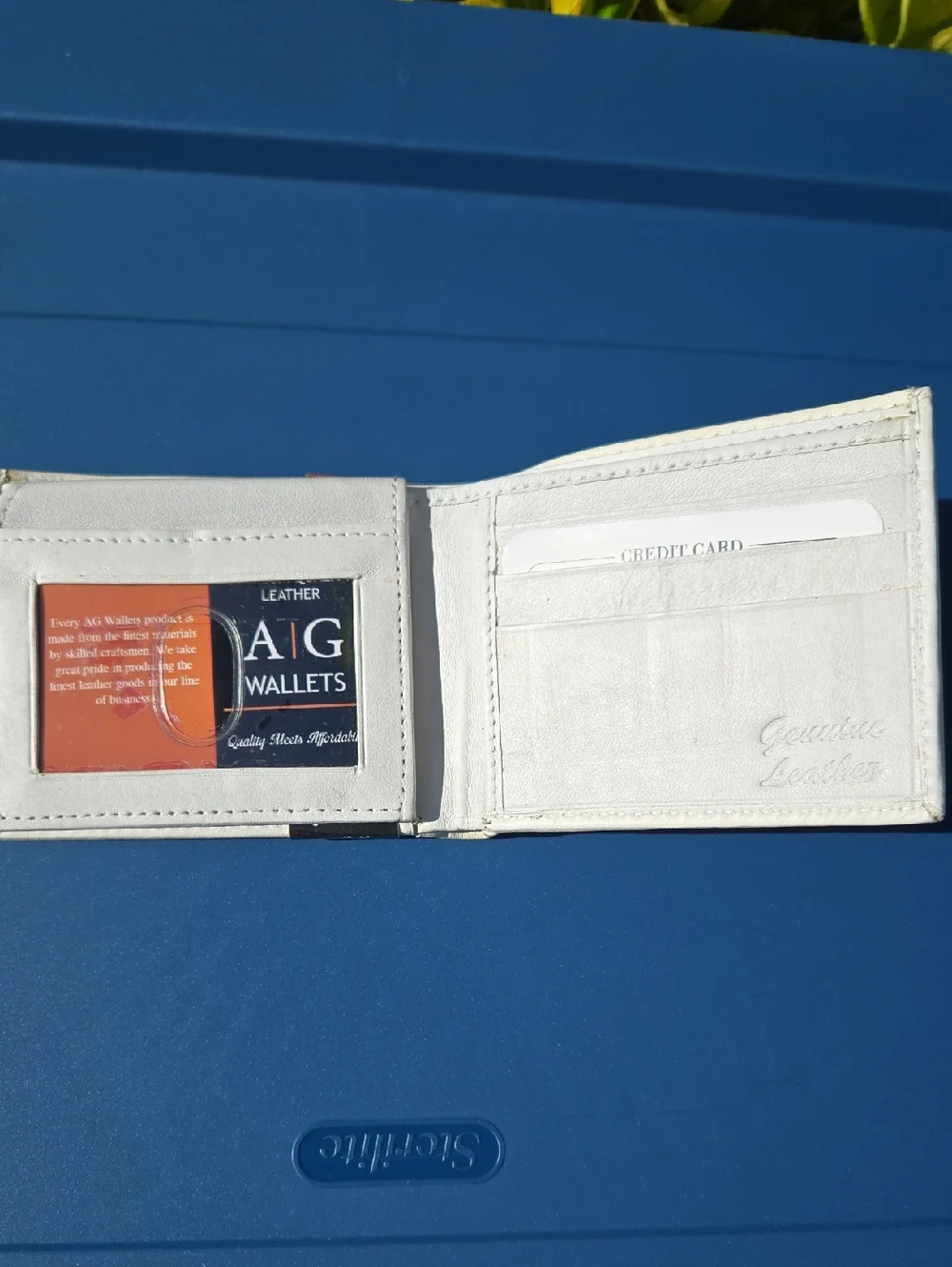 A G leather wallets white